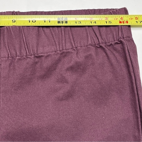 Soft Surroundings Metro Leggings Pull On Pants Burgundy Twill Snap Cuffs - Picture 8 of 13